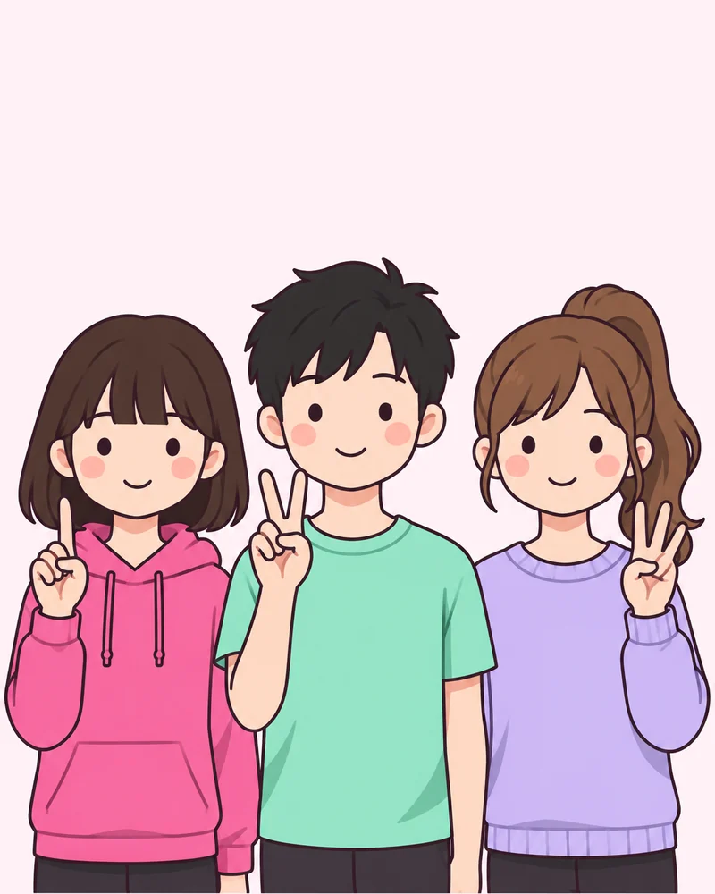 손가락으로 1·2·3 포즈 그림