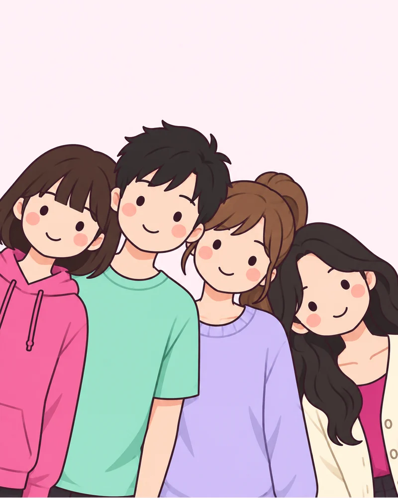 도미노처럼 한쪽으로 기울기 포즈 그림
